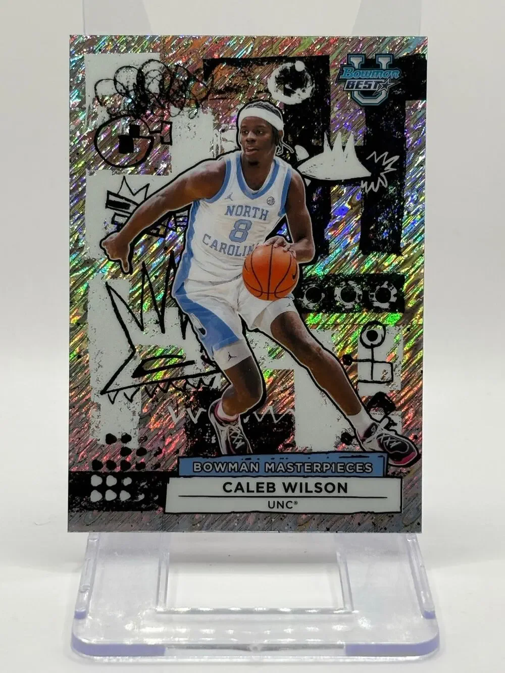2025-26 Bowman Best U Caleb Wilson Masterpieces Shimmer Refractor SP UNC Bulls